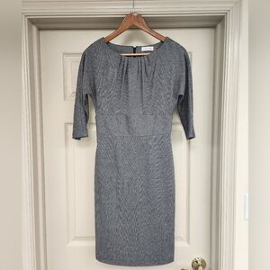 Classic Gray Chevron Sheath Dress - Calvin Klein